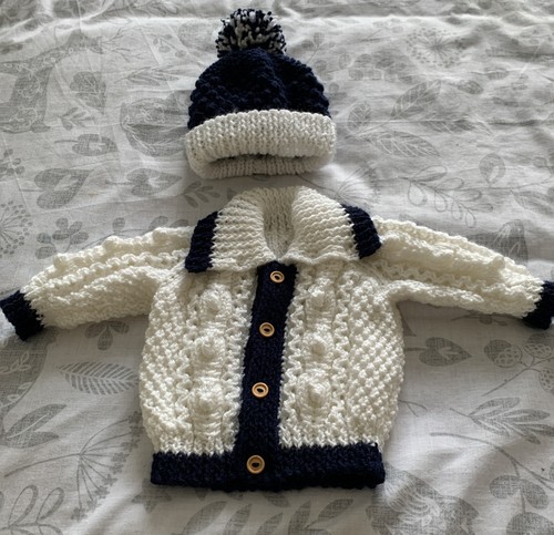Hand knitted aran cardigan - cardigan, &