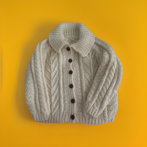 Vintage hand knit baby aran - vintage, hand-knit