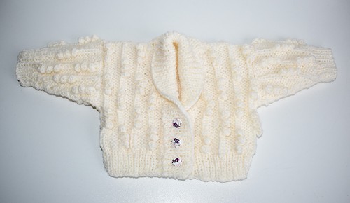 Hand knitted baby aran cream - baby,