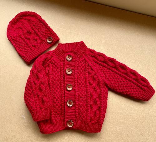 Babies hand knitted aran - hand-knitted,