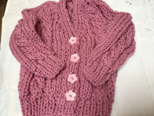 Baby girls hand knitted - baby, cable