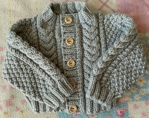 Hand knitted aran - hand, new