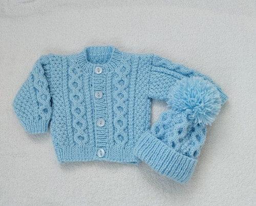 Beautiful hand knit baby blue - knit,