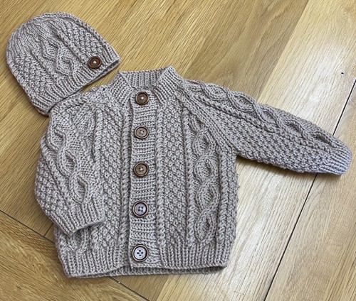 Babies hand knitted aran - babies,