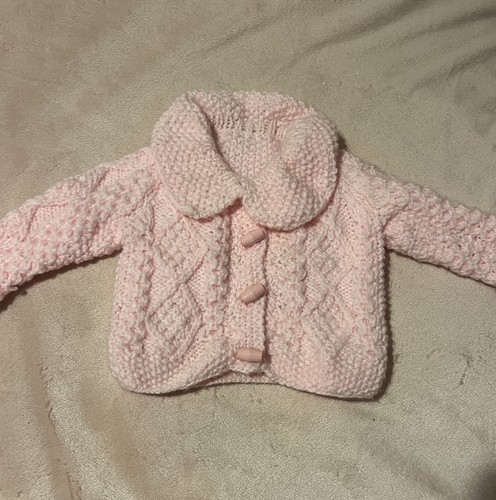Aran baby cardigan hand - aran,