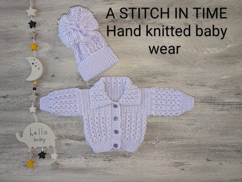 Babies hand knitted aran - hand., knitted.