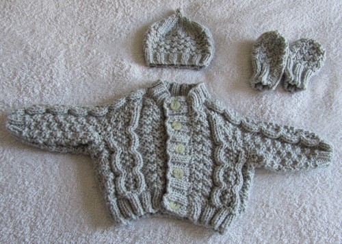 Hand knitted cable cardigan